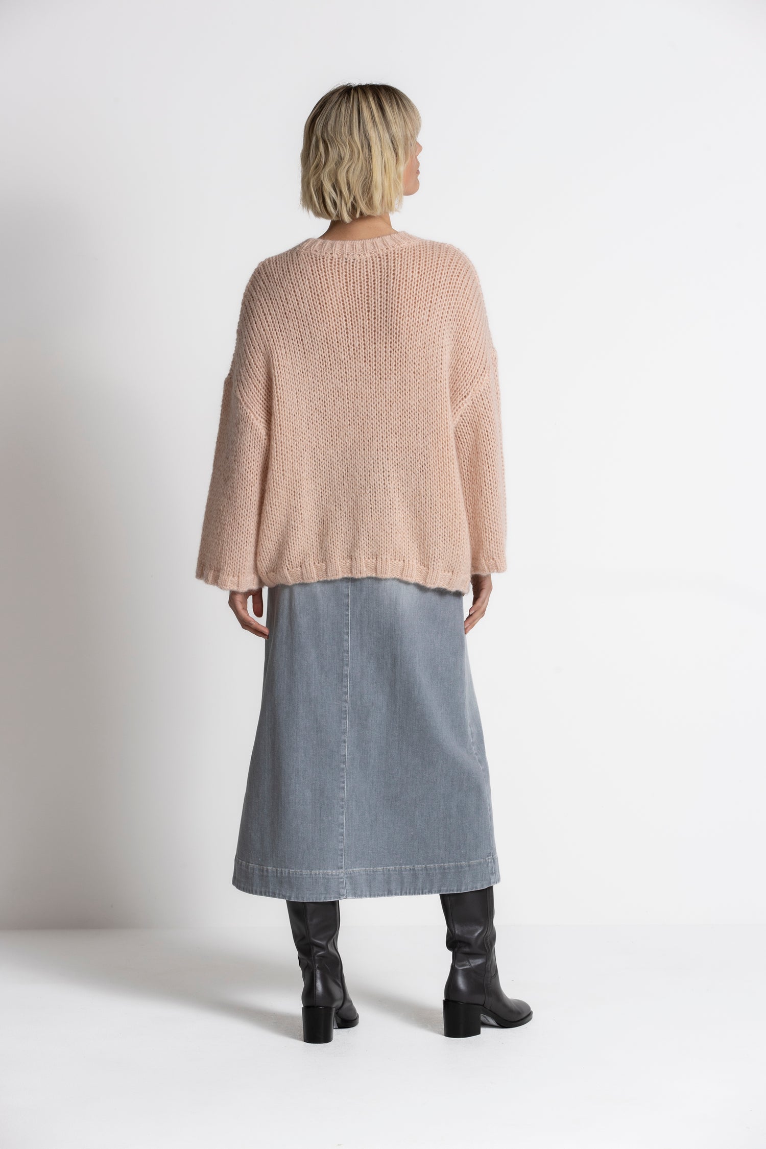 LEU Pink oversized knitted pullover 