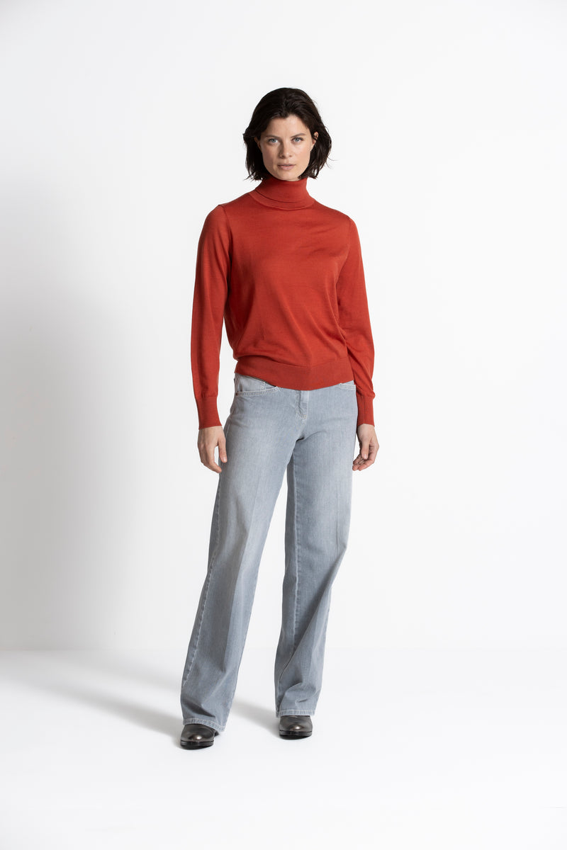 LODI Dark red poloneck pullover