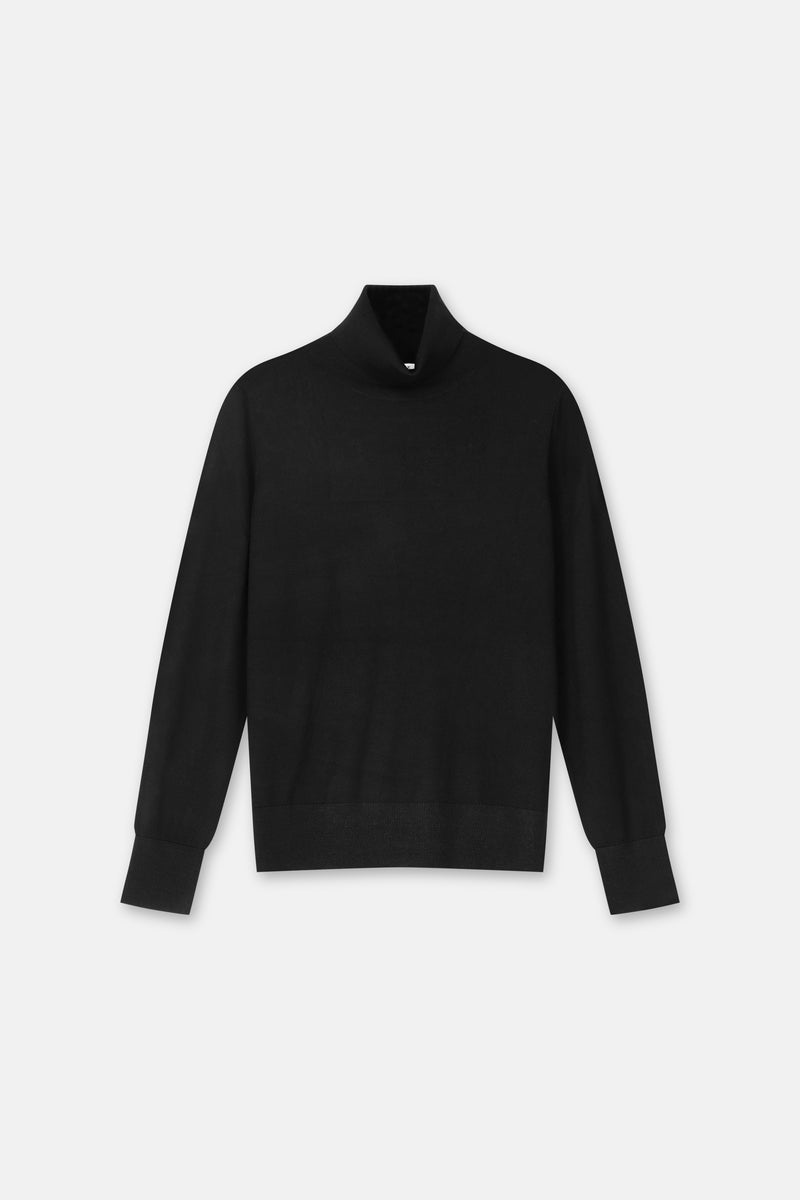 LODI Black polo neck pullover