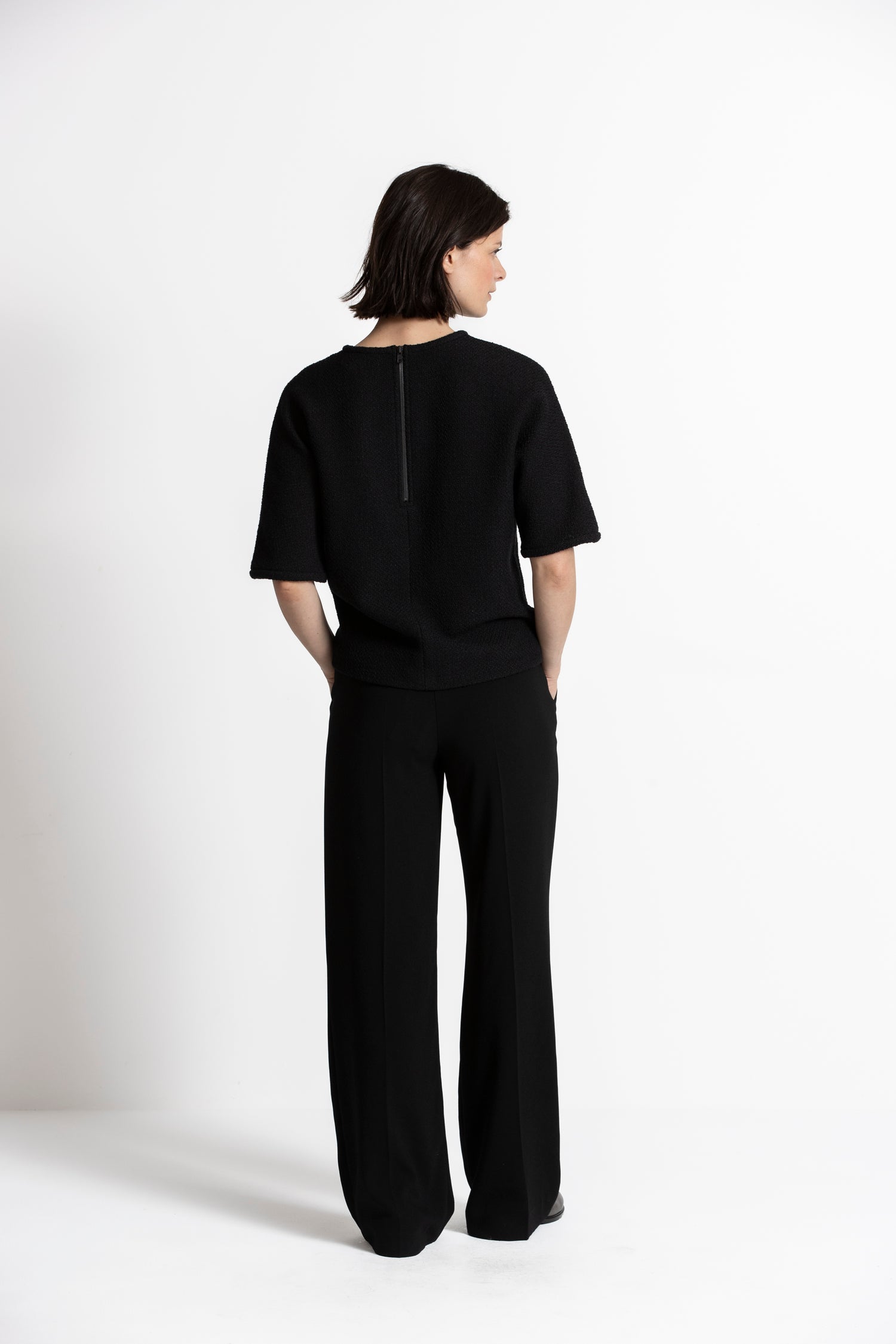 RAKEL Loose fit black trousers