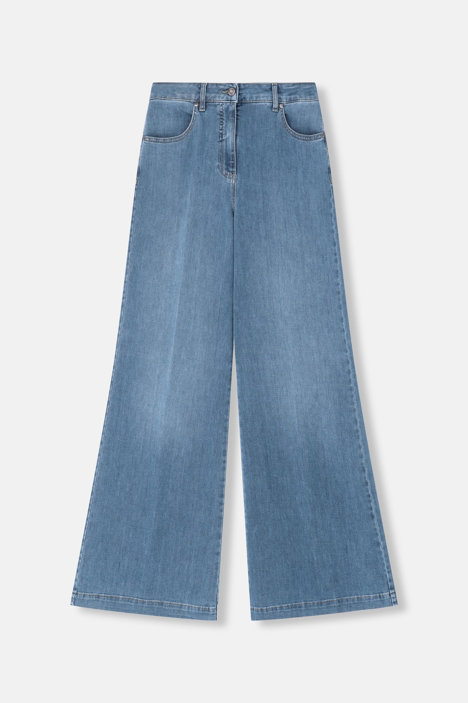 Rev blauwe wijde denim broek