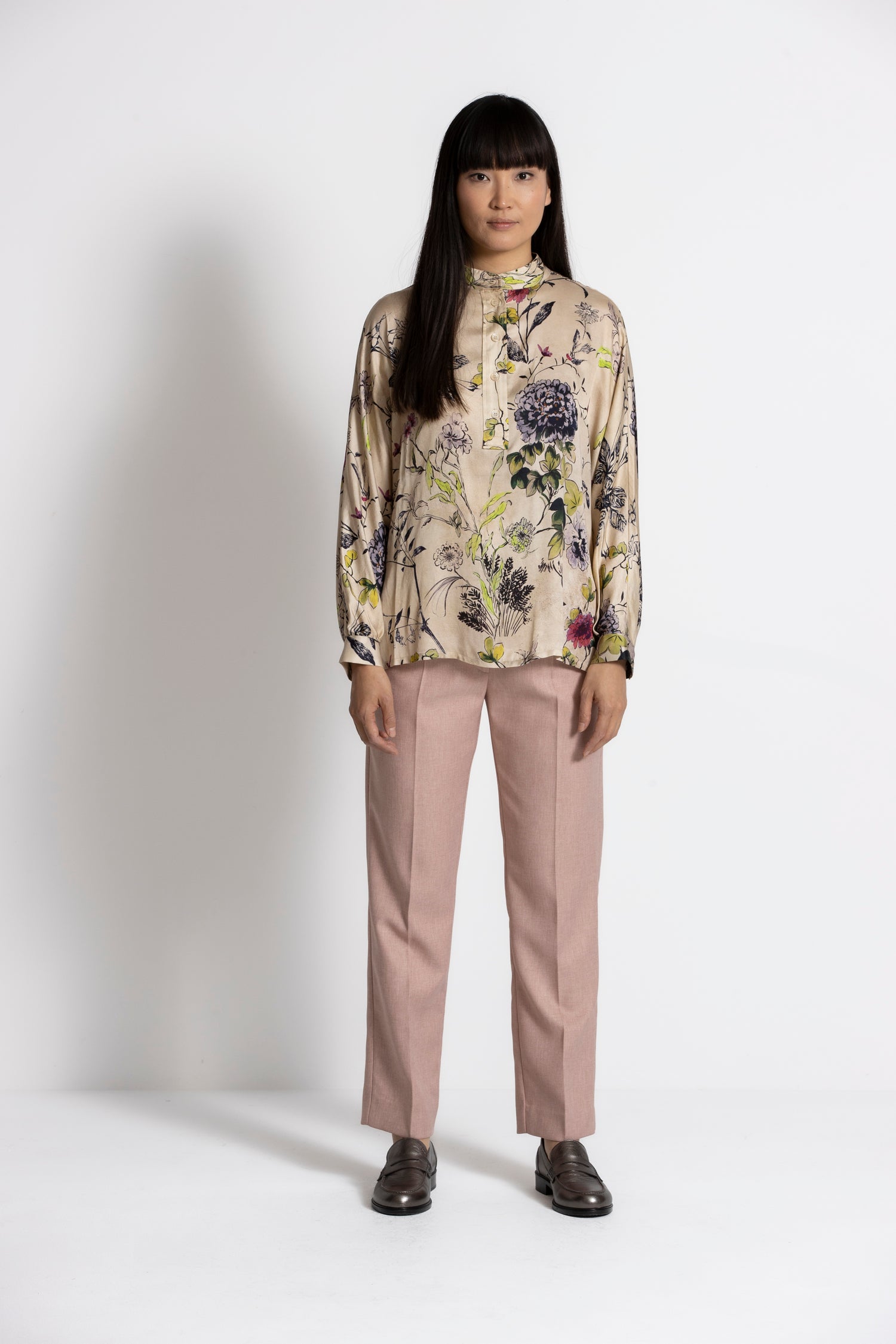 RIVOLI Pink straight trousers