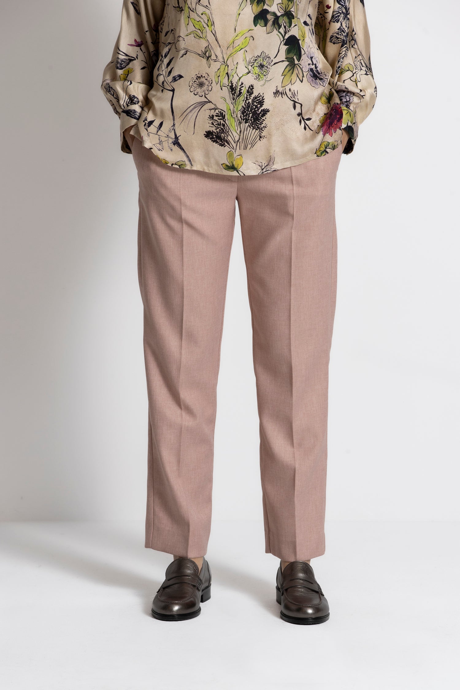 RIVOLI Pink straight trousers