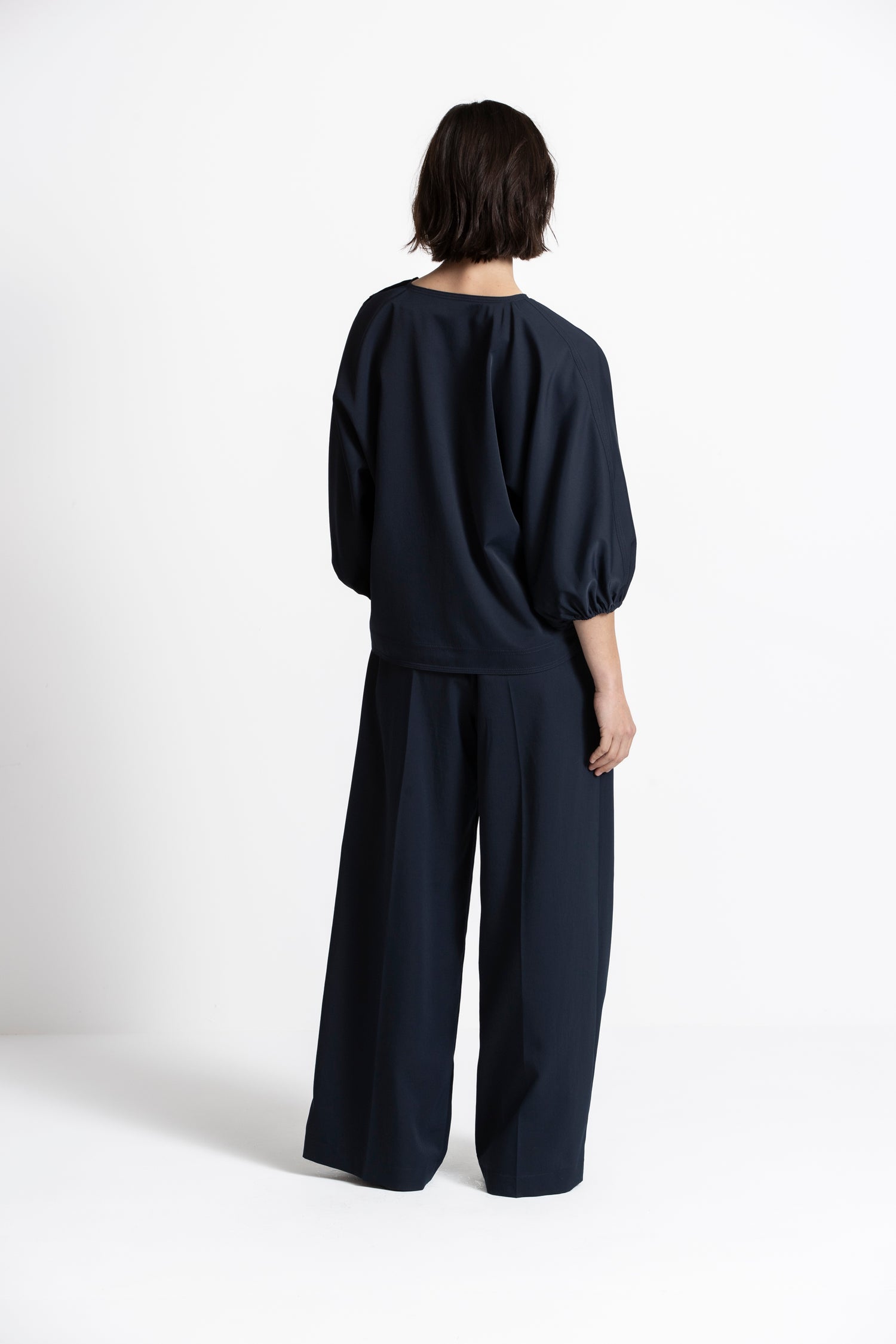 ROCHE Dark blue wide leg trousers