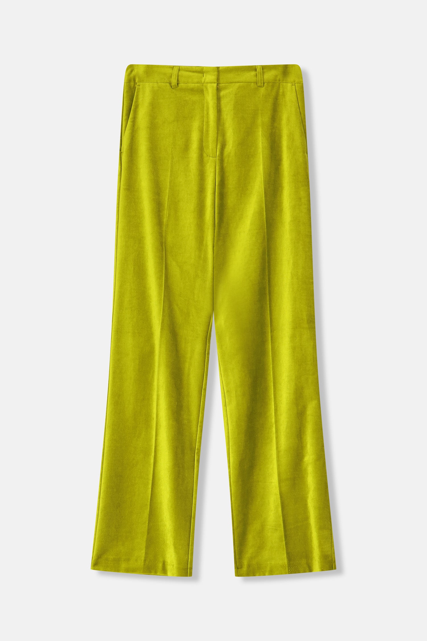 ROLADO Pantalon en velours vert fluo