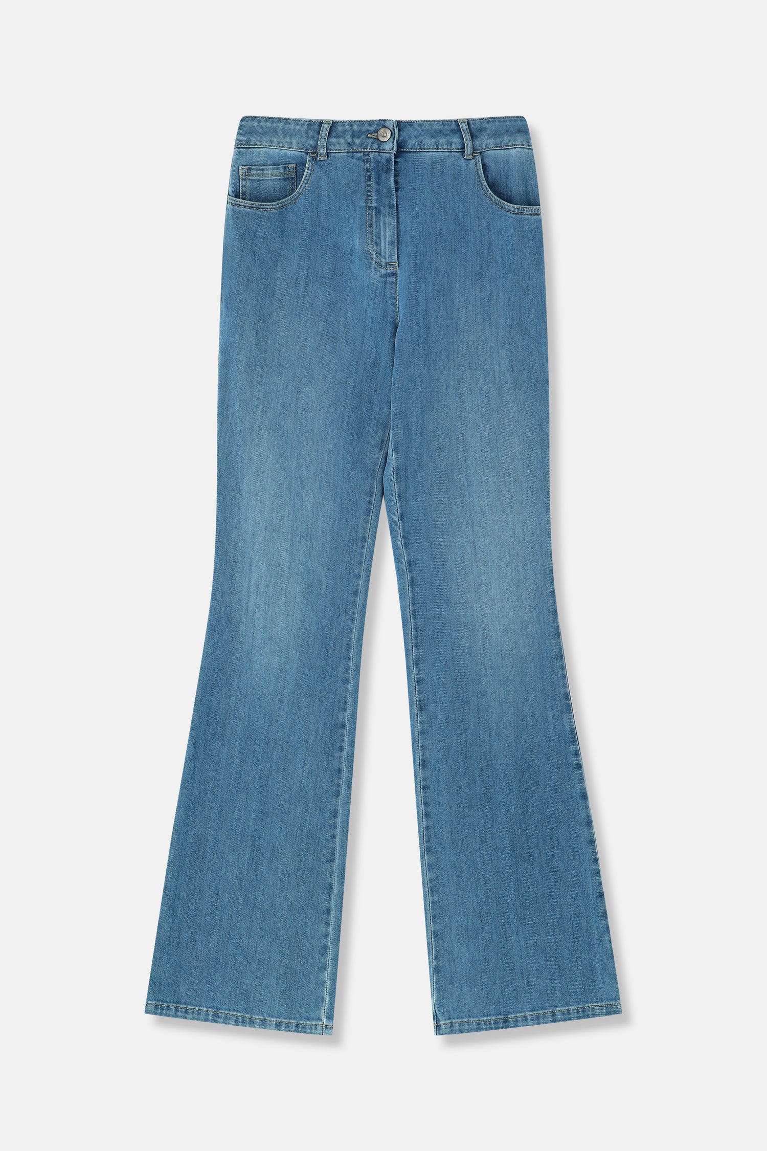 Rosko blauwe flared denim broek