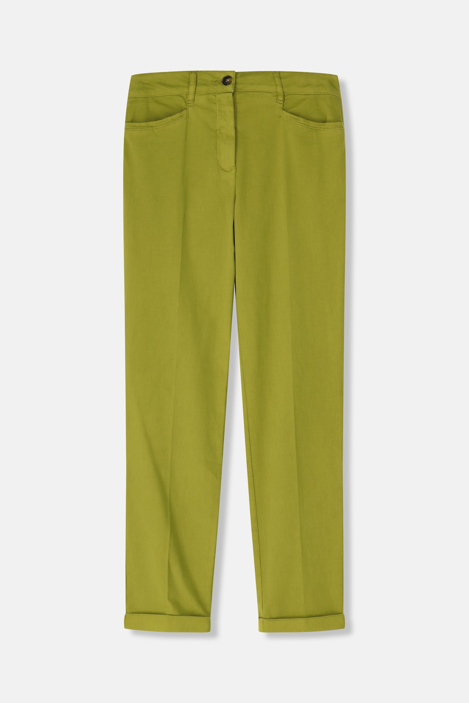 Roza groene regular fit broek