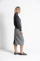 TALIA Jupe crayon midi gris clair