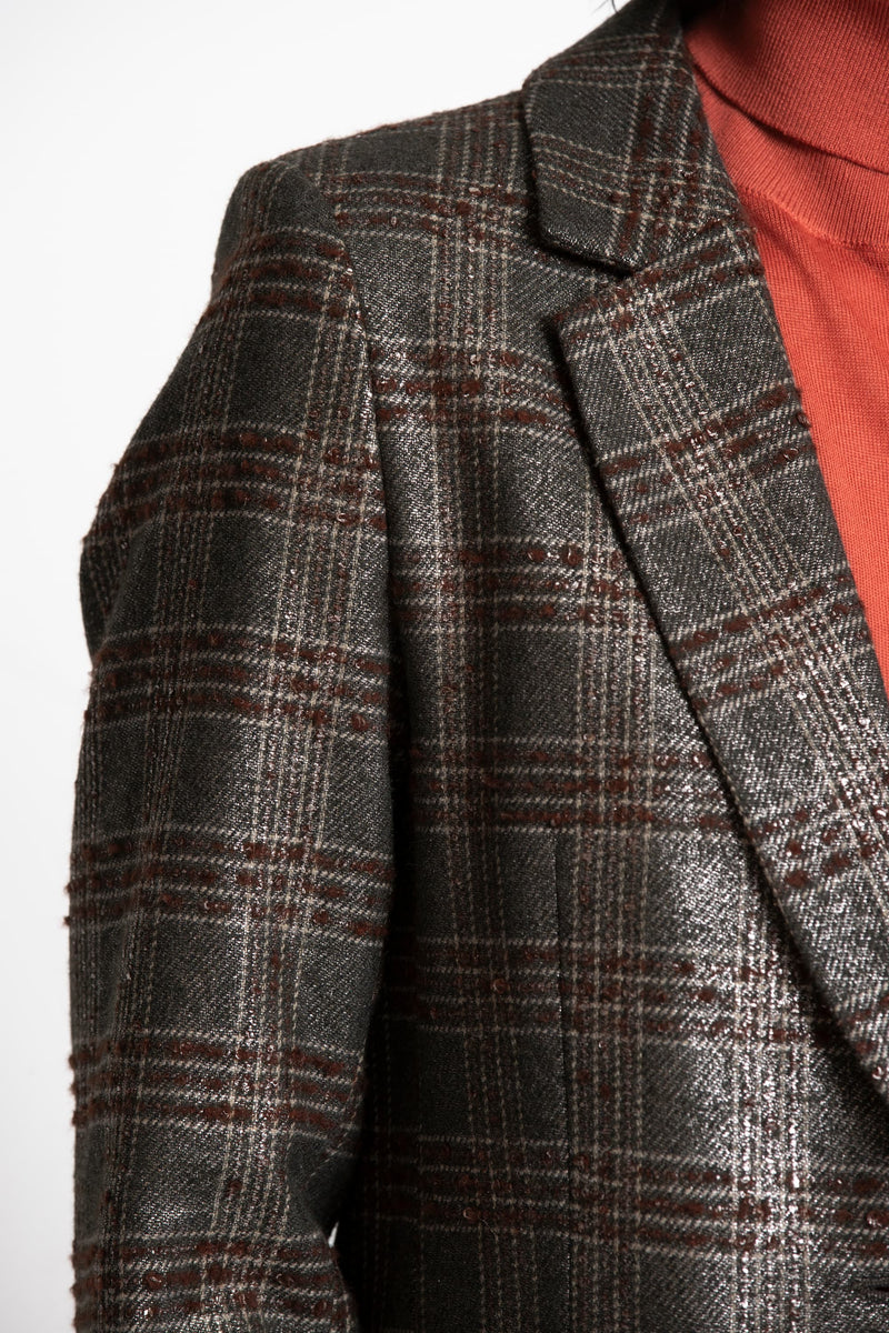 WETY2 Grey-brown checked blazer