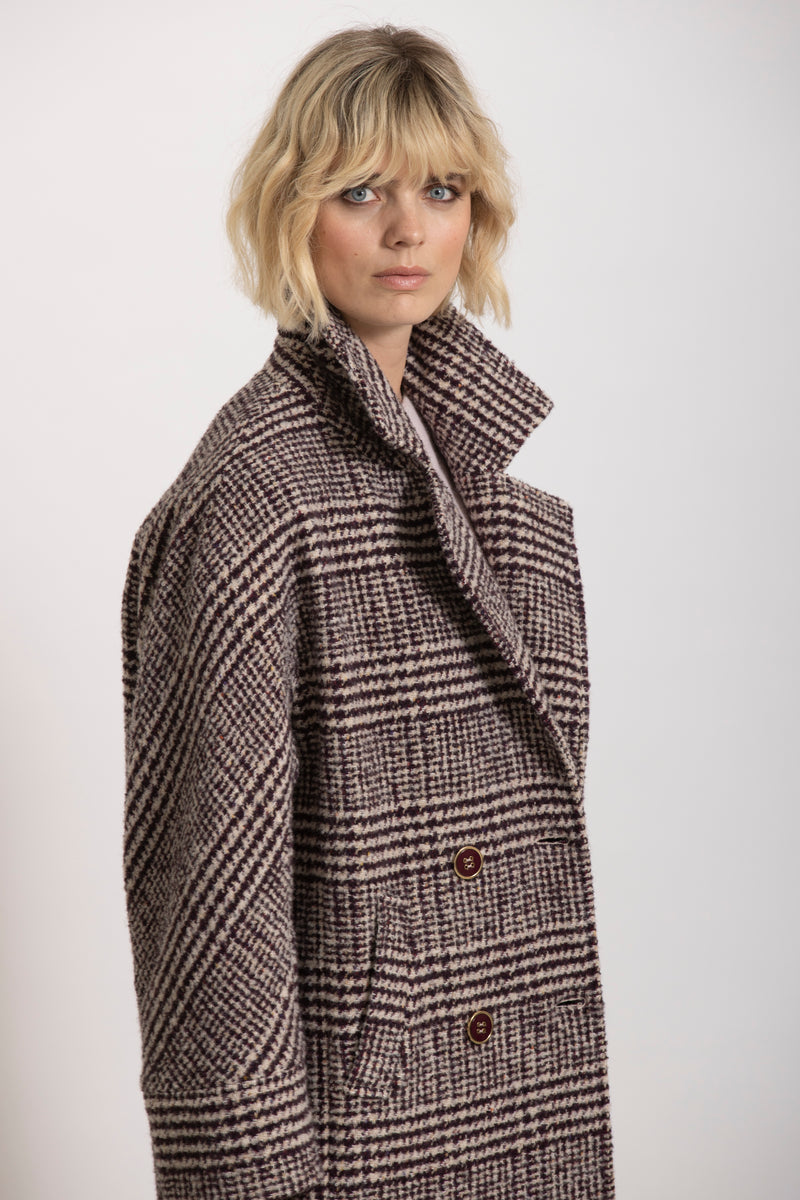 ANTON Geruite mantel