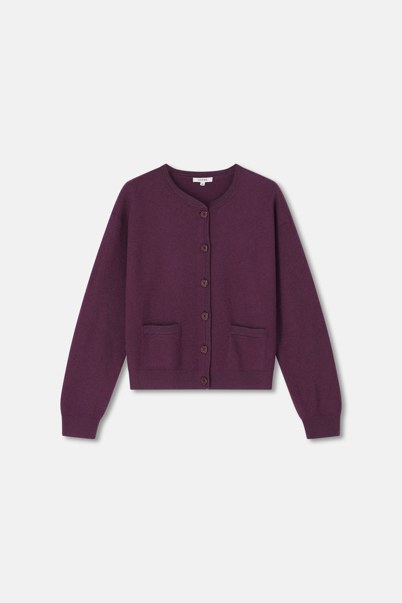 FOMA Cardigan merino bordeaux