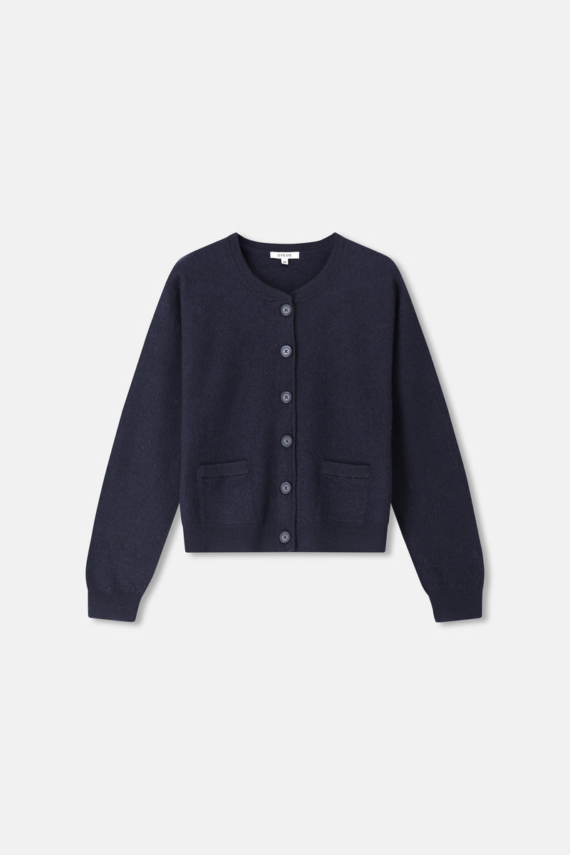FOMA Cardigan merino navy
