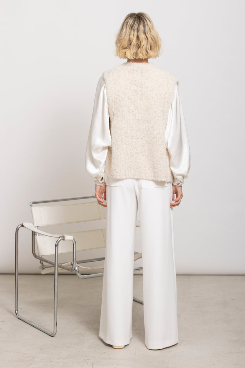 FUNDY Cardigan mouwloos écru