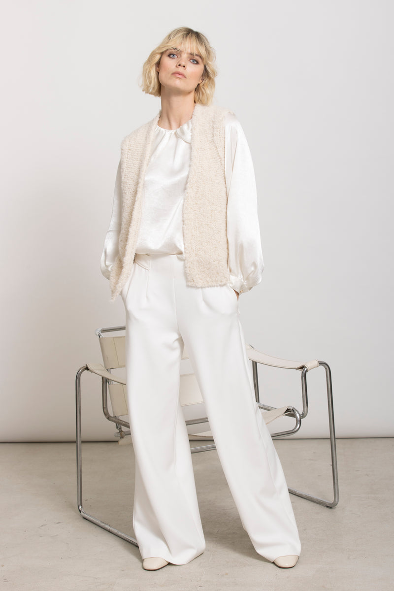 FUNDY Cardigan mouwloos écru