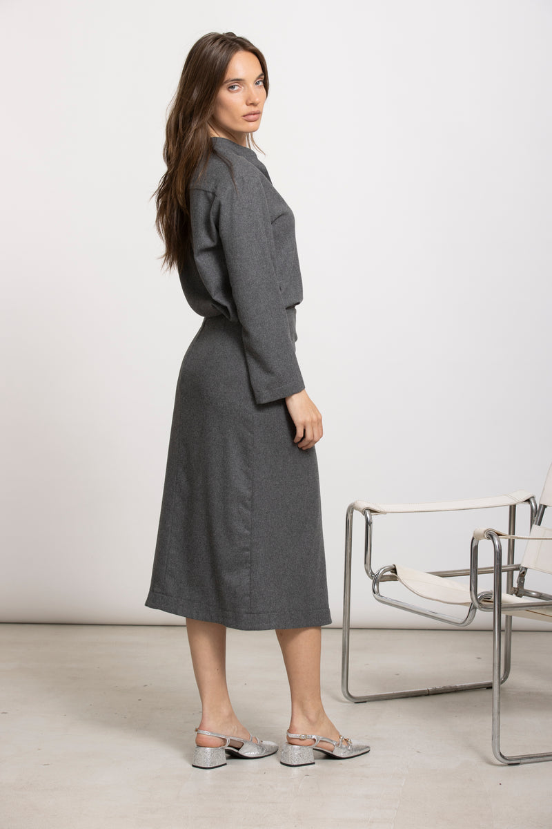 HARVEY donkergrijze bloes