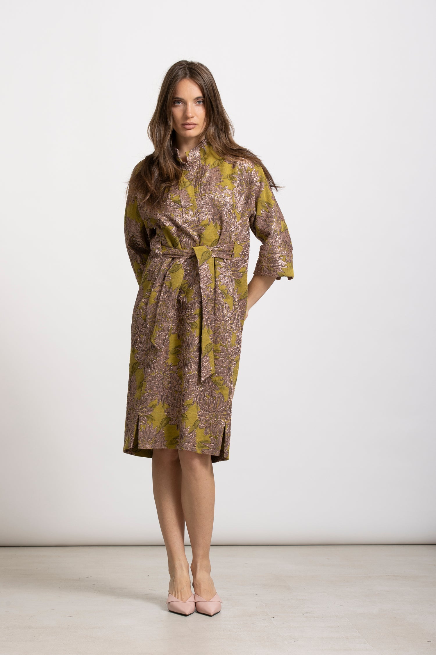 KEREN robe jaquard verte