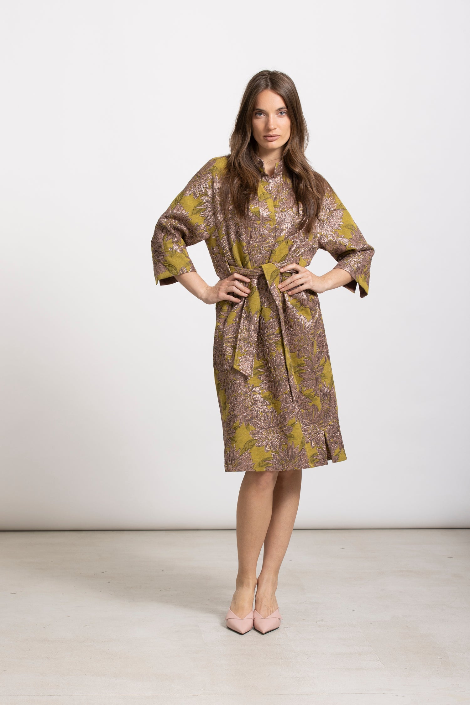 KEREN robe jaquard verte