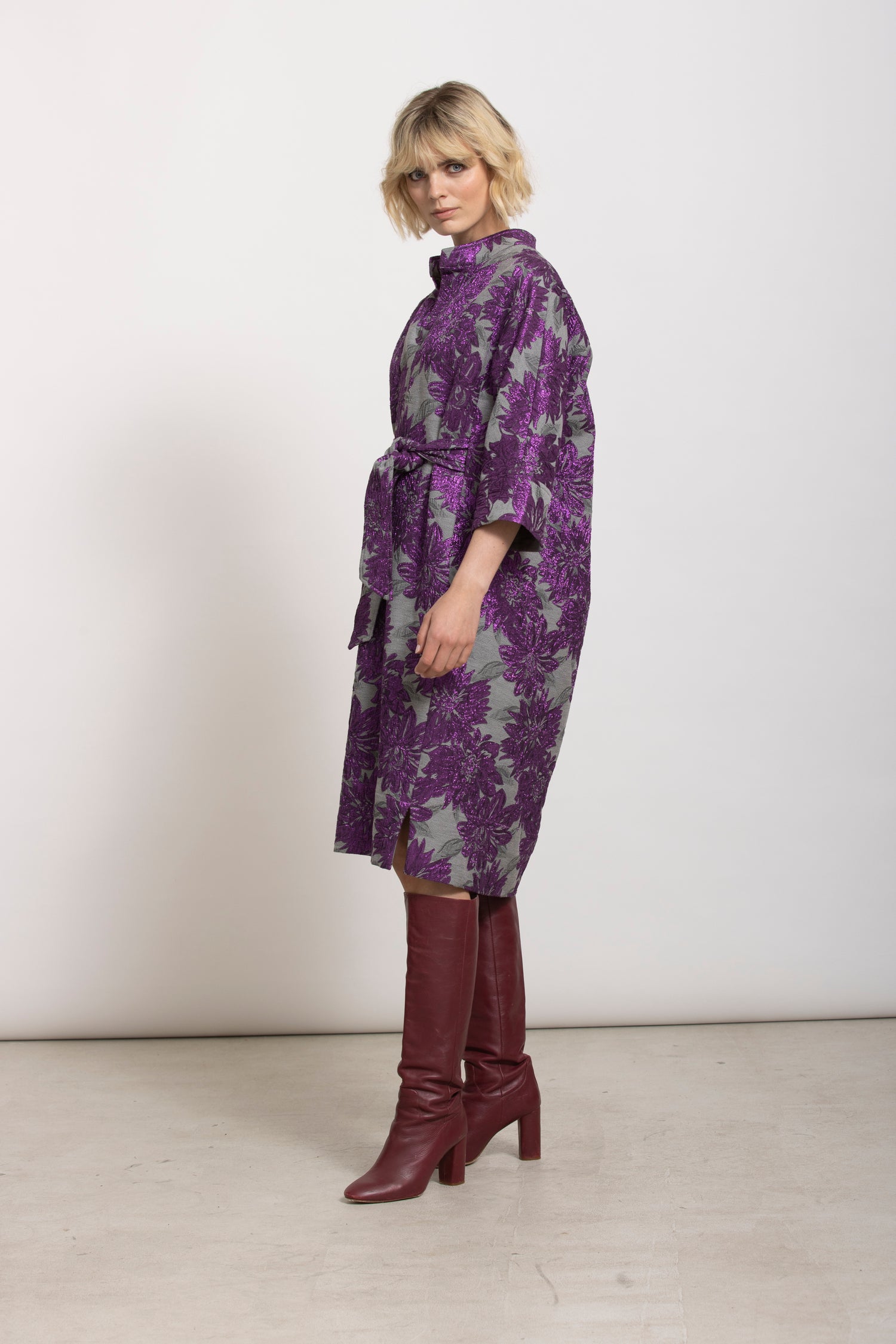 KEREN silver print jurk