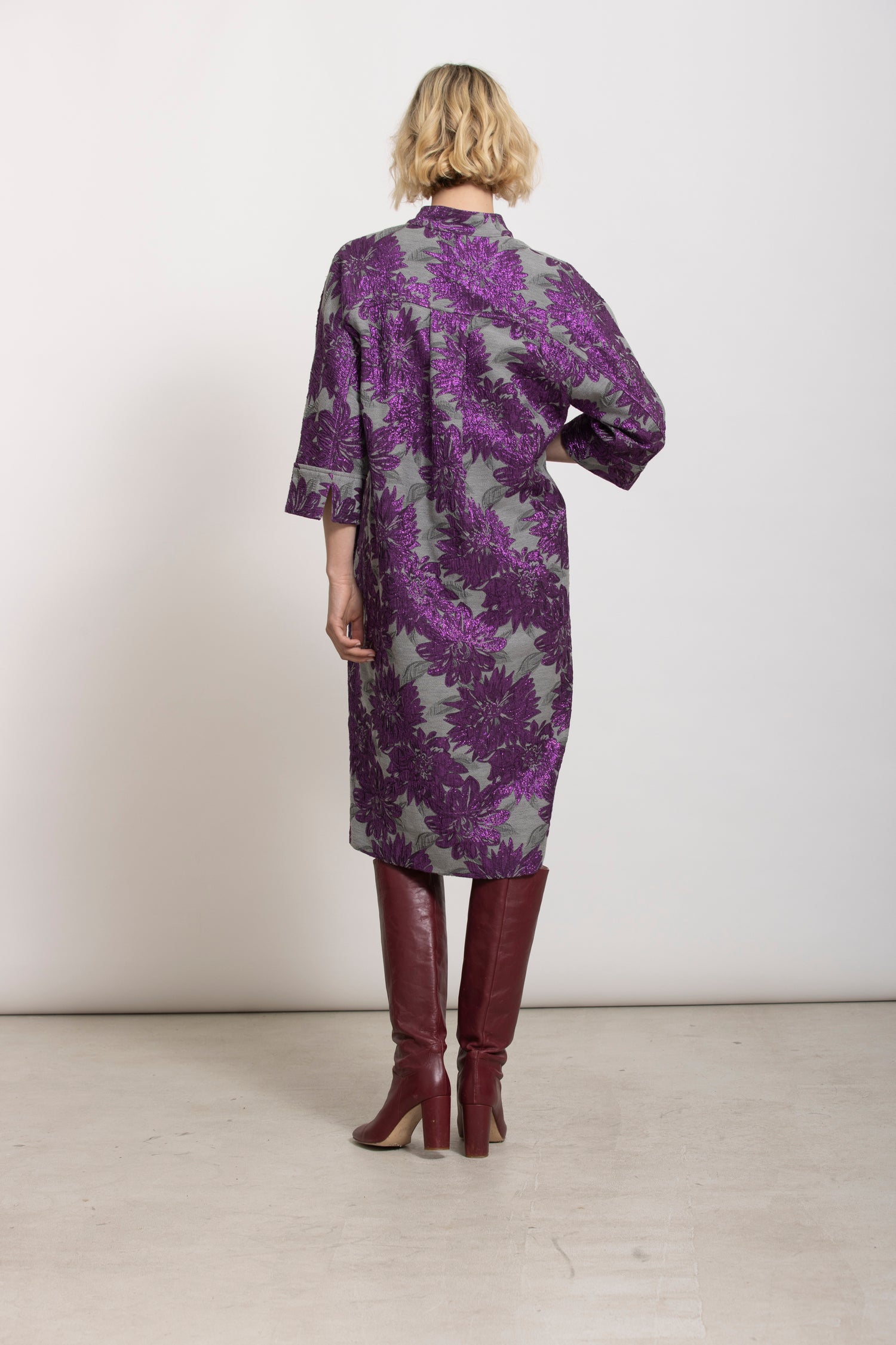 KEREN silver print jurk