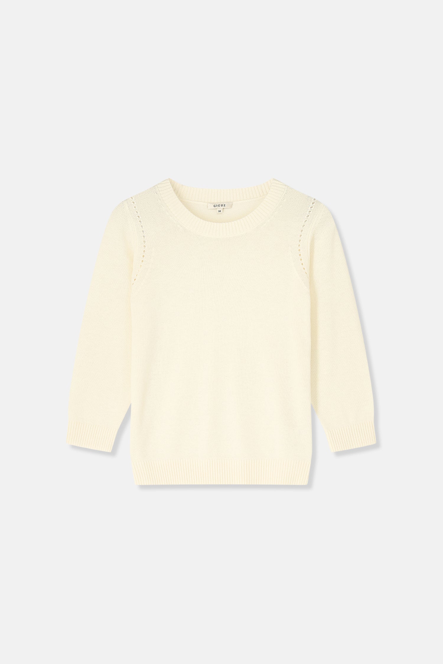 LEADER trui ronde hals ecru