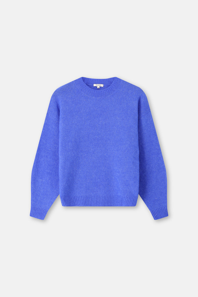 LEGIAN ronde hals trui diepblauw