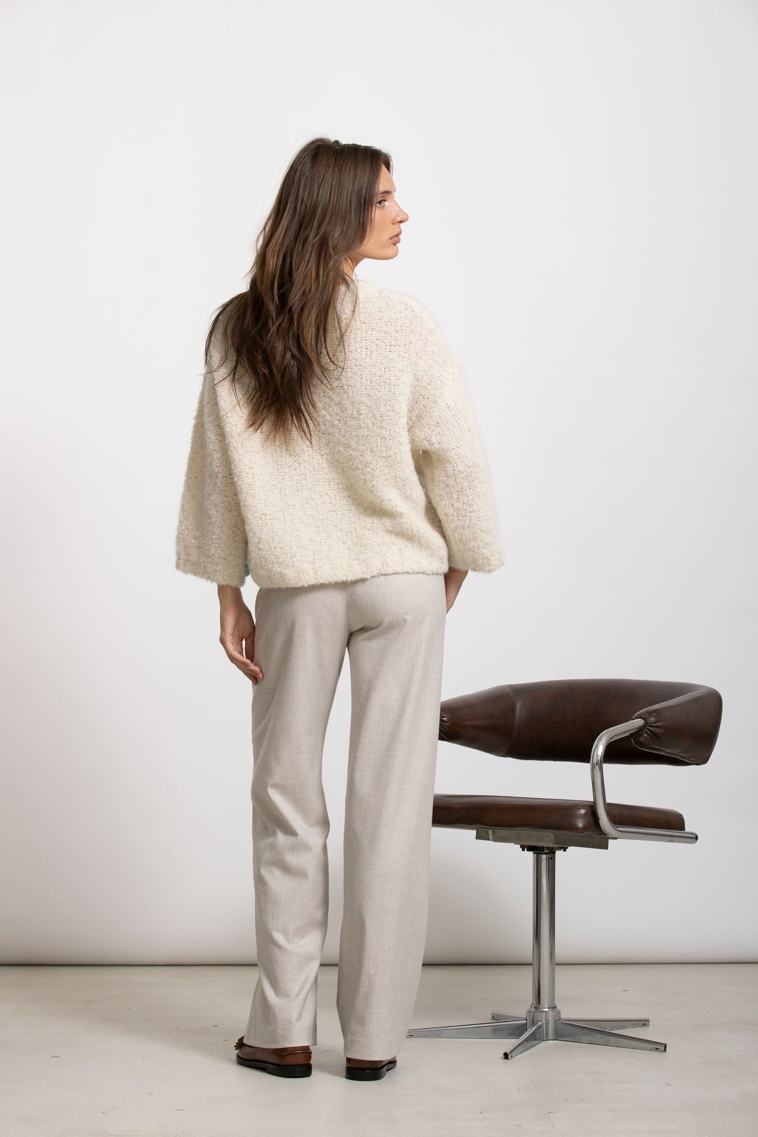 LUA pull bouclette lurex écru