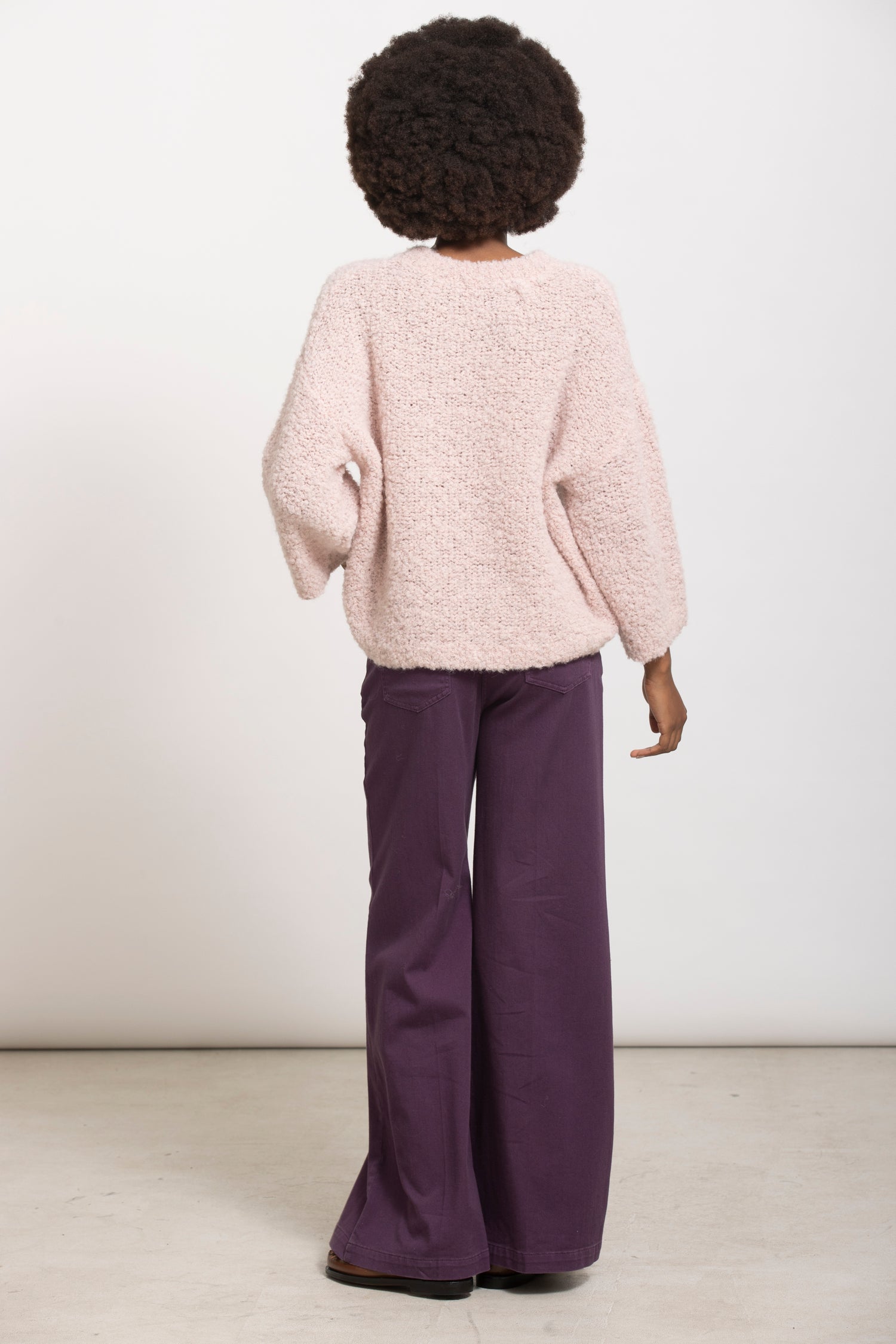 LUA bouclette trui lichtroze