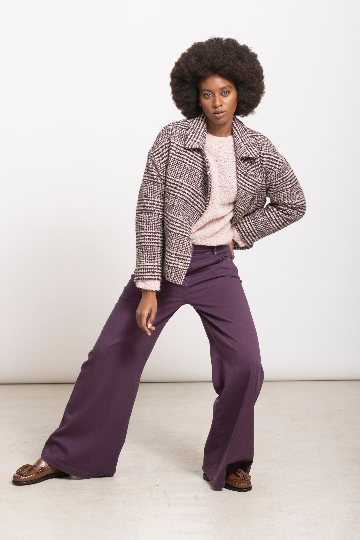 LUA bouclette trui lichtroze