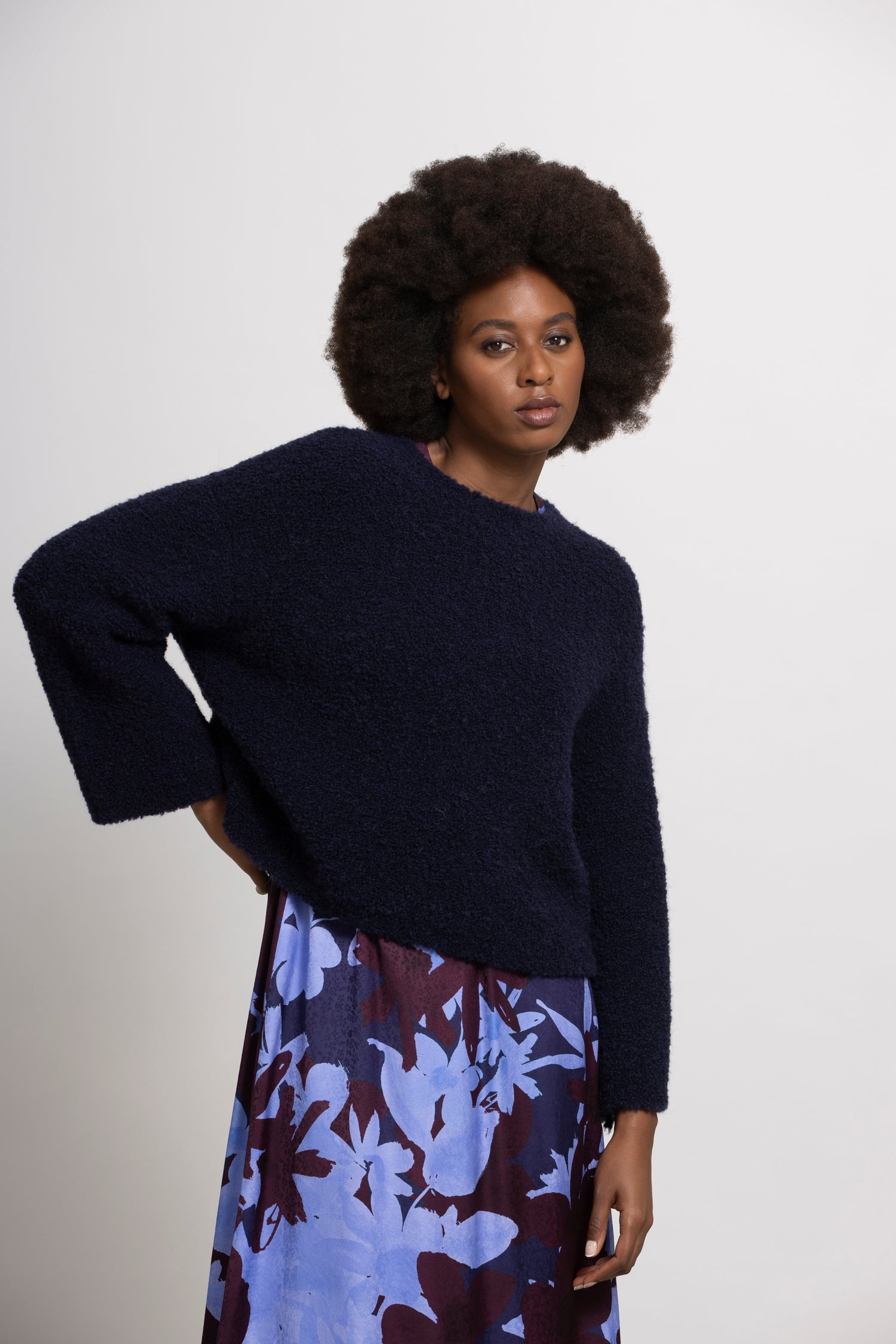 LUAN pull bouclette navy