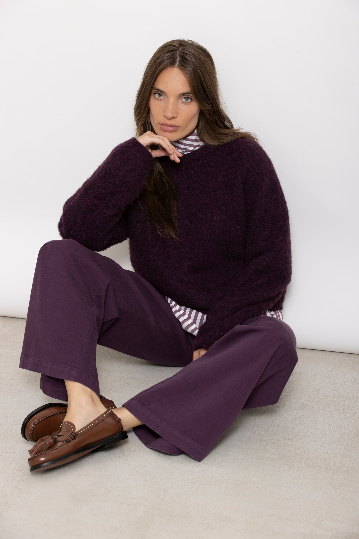 LUDO reversed cardigan bordeaux