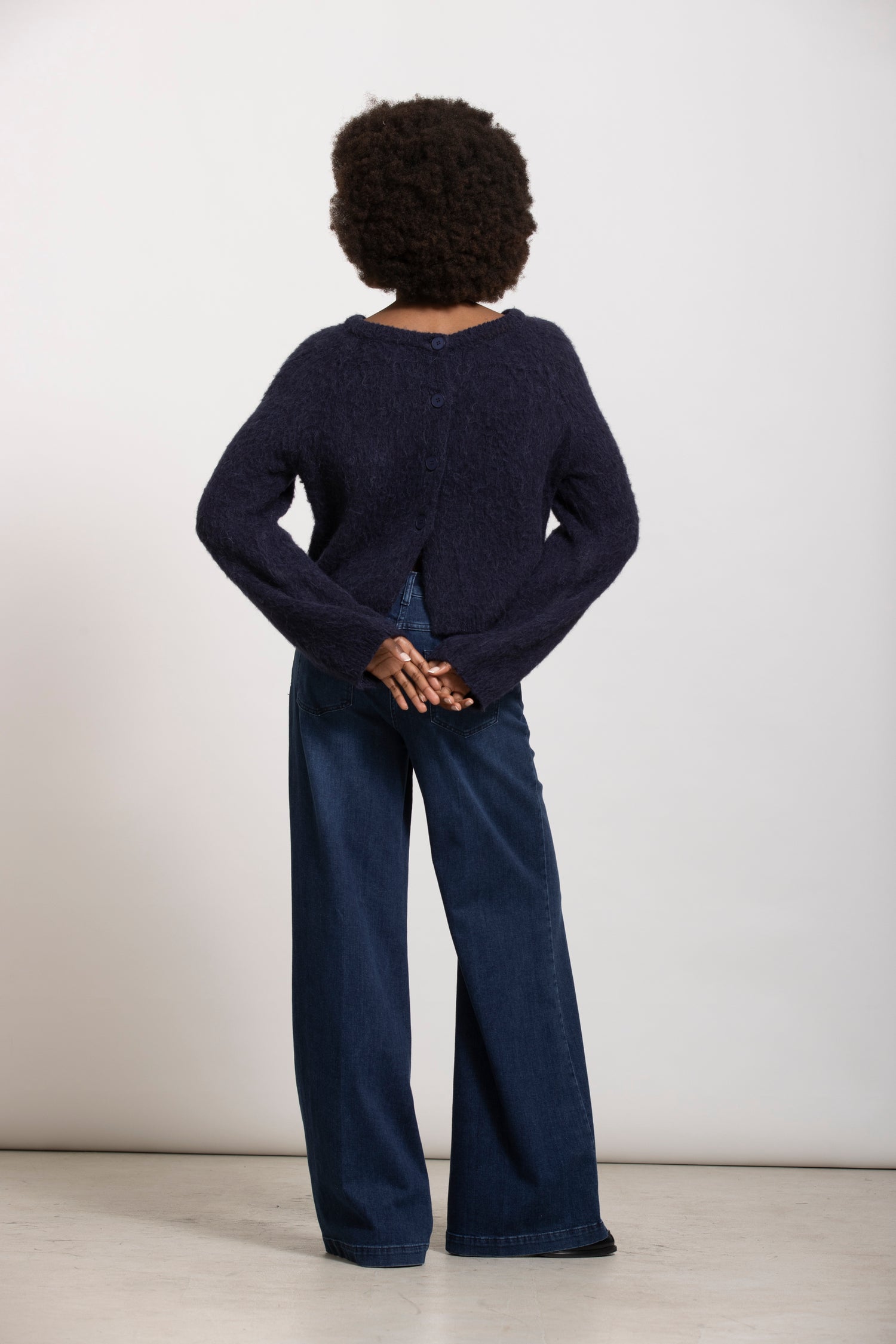 LUDO reversed cardigan navy