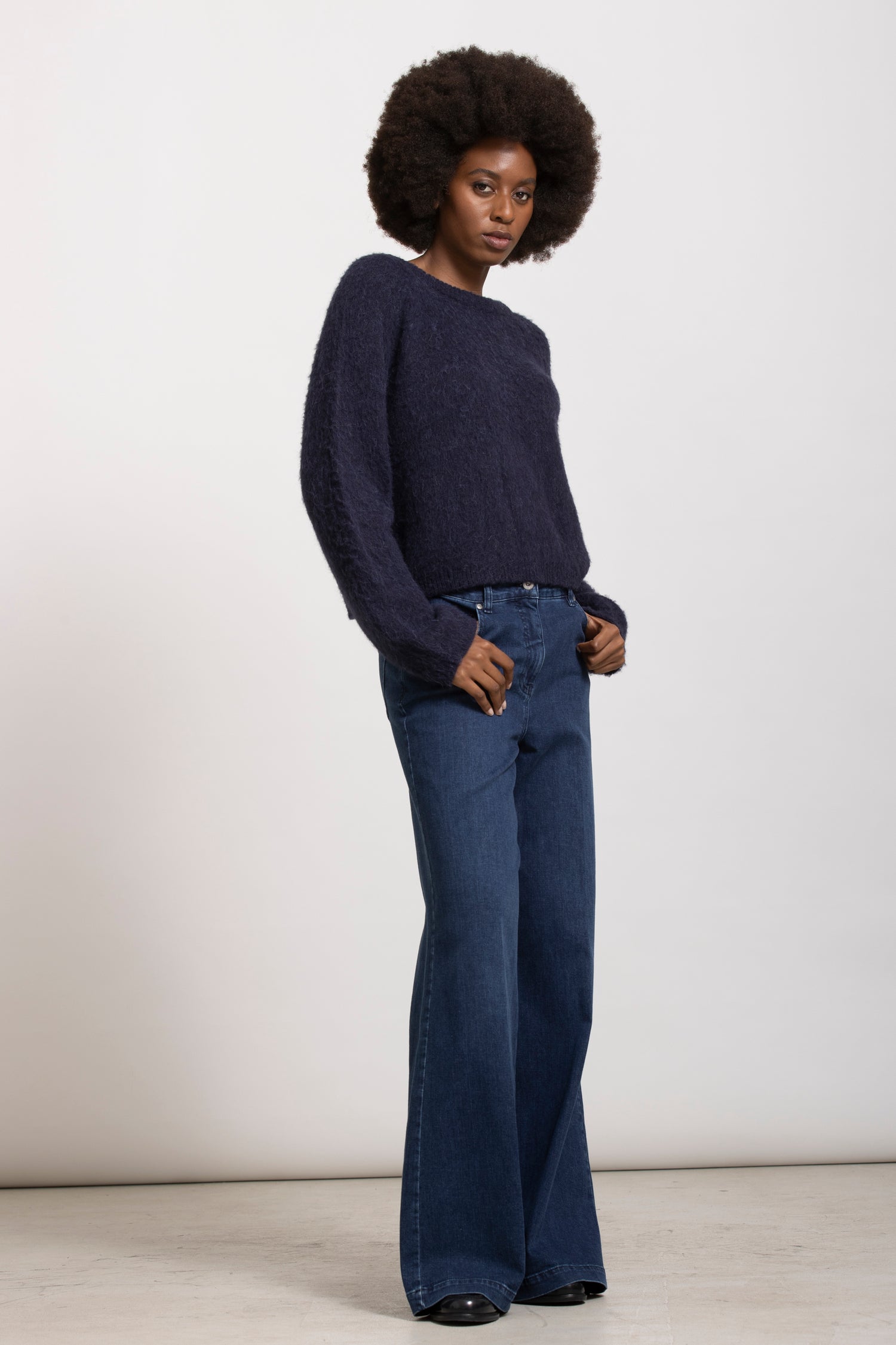 LUDO reversed cardigan navy