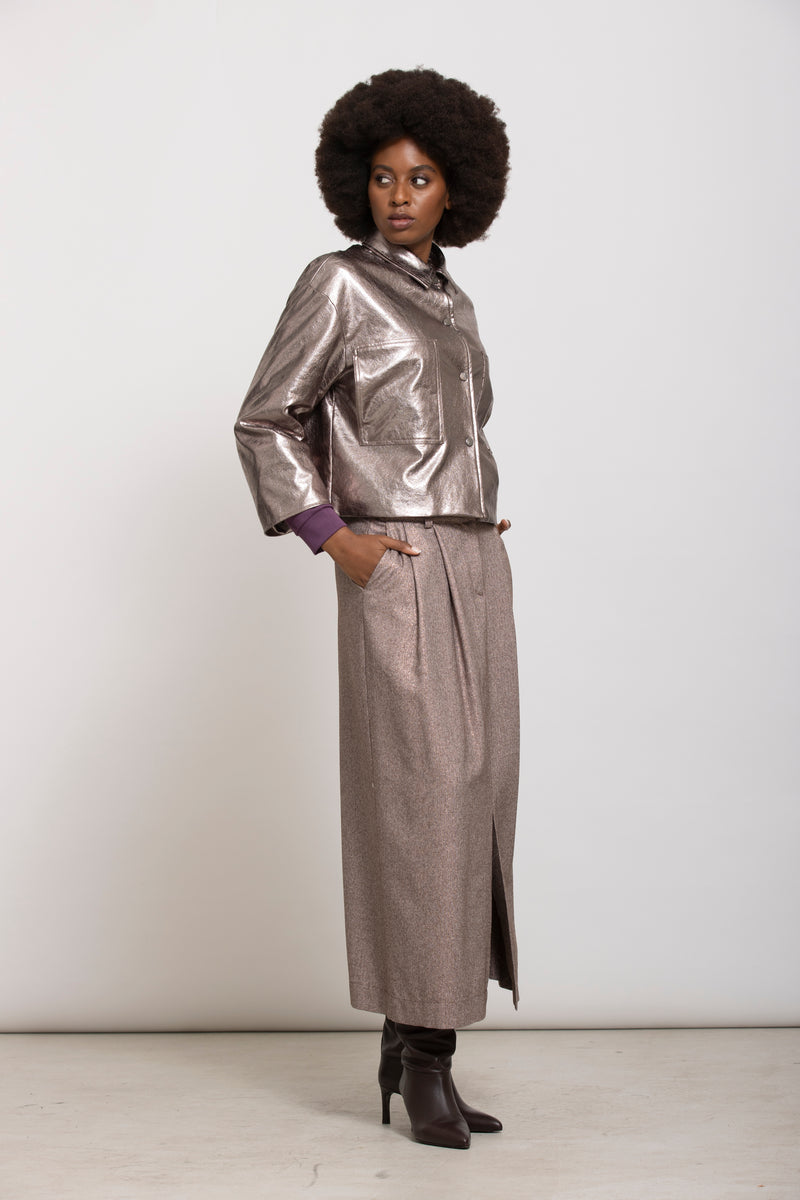 TOMSON bordeaux lurex rok