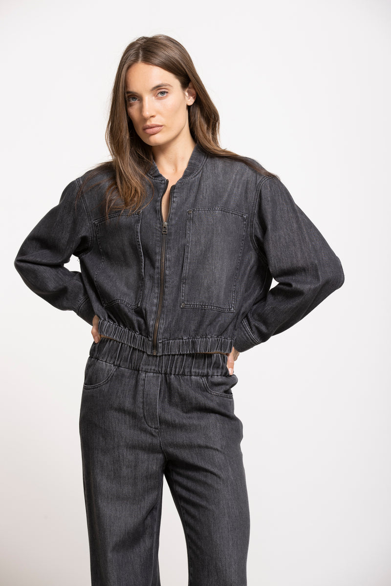 WOLSON vest donkergrijs