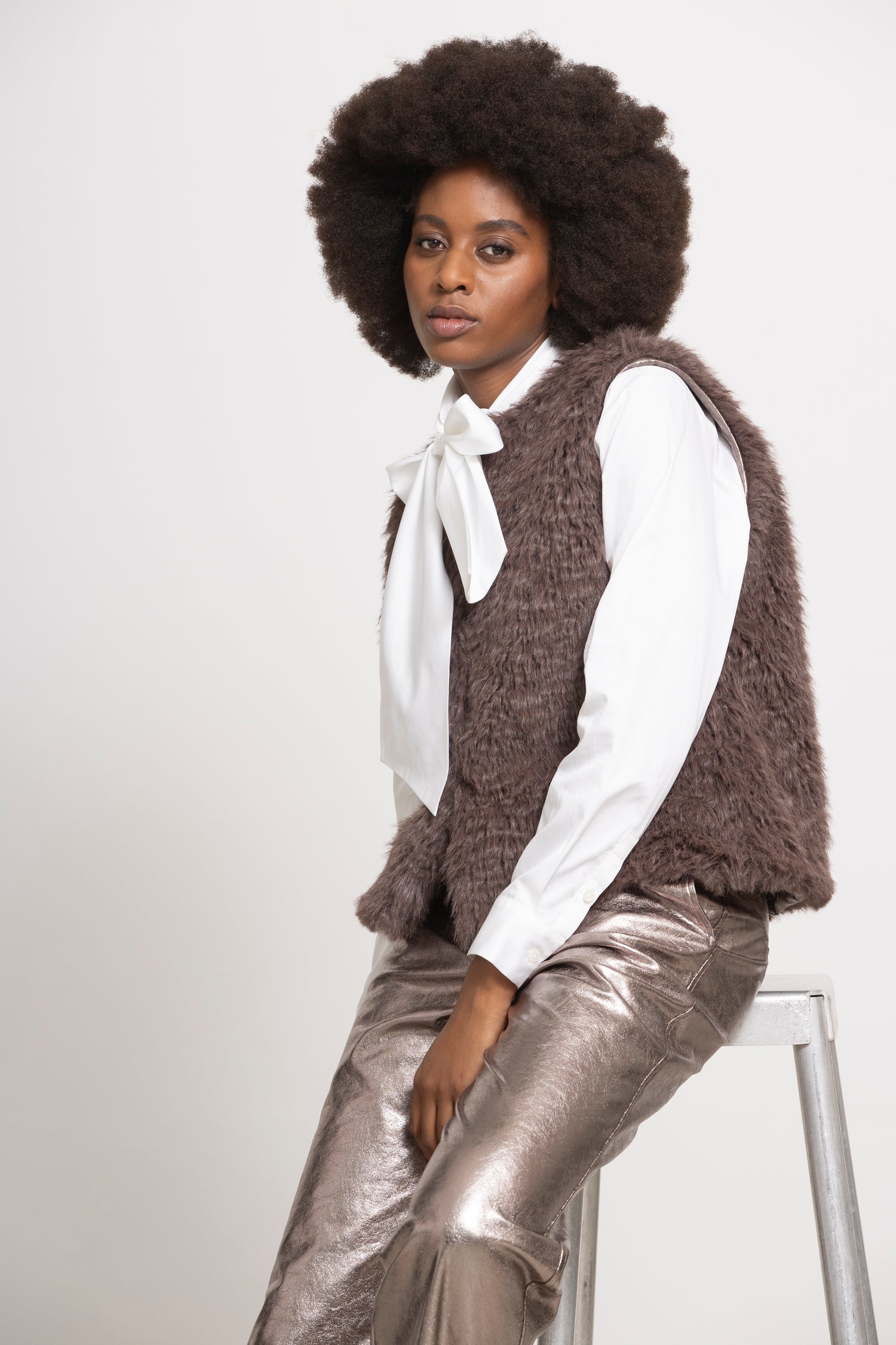 WOUF fake fur vest mouwloos