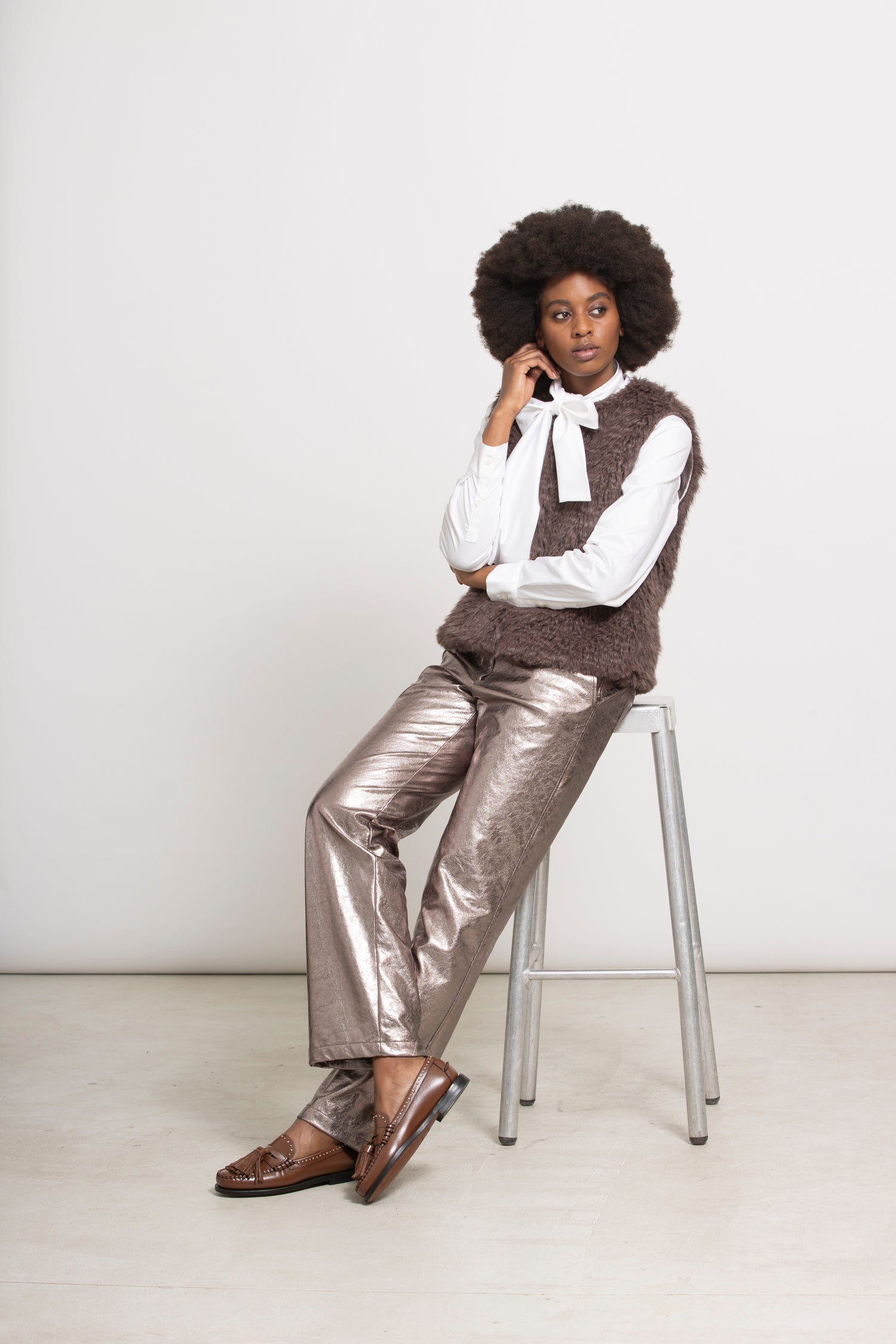 WOUF fake fur vest mouwloos