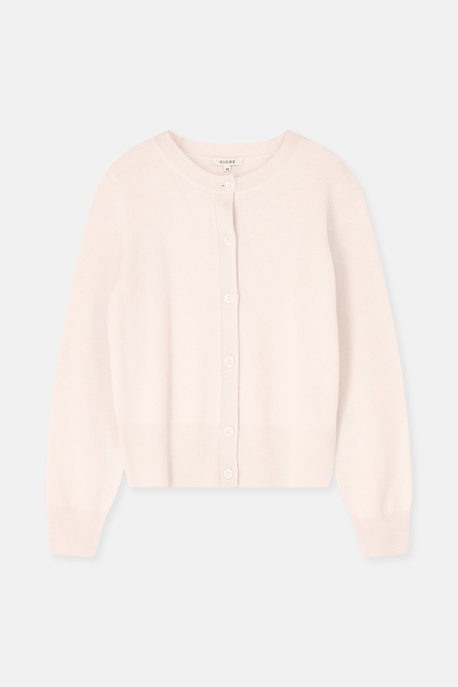 FANTA Crew neck cardigan mastic