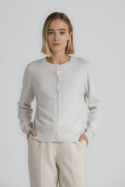 FANTA Crew neck cardigan mastic