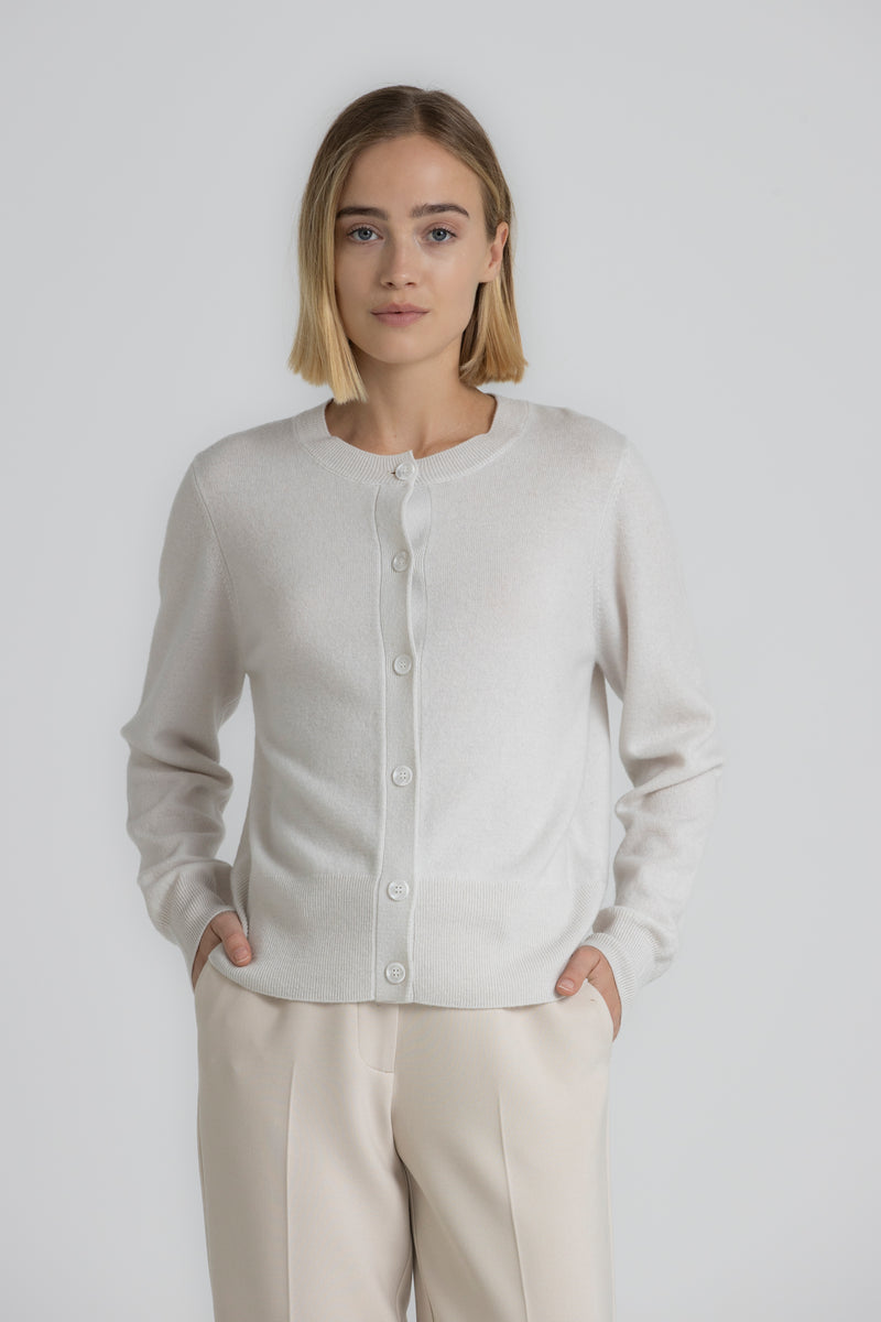 FANTA Crew neck cardigan mastic