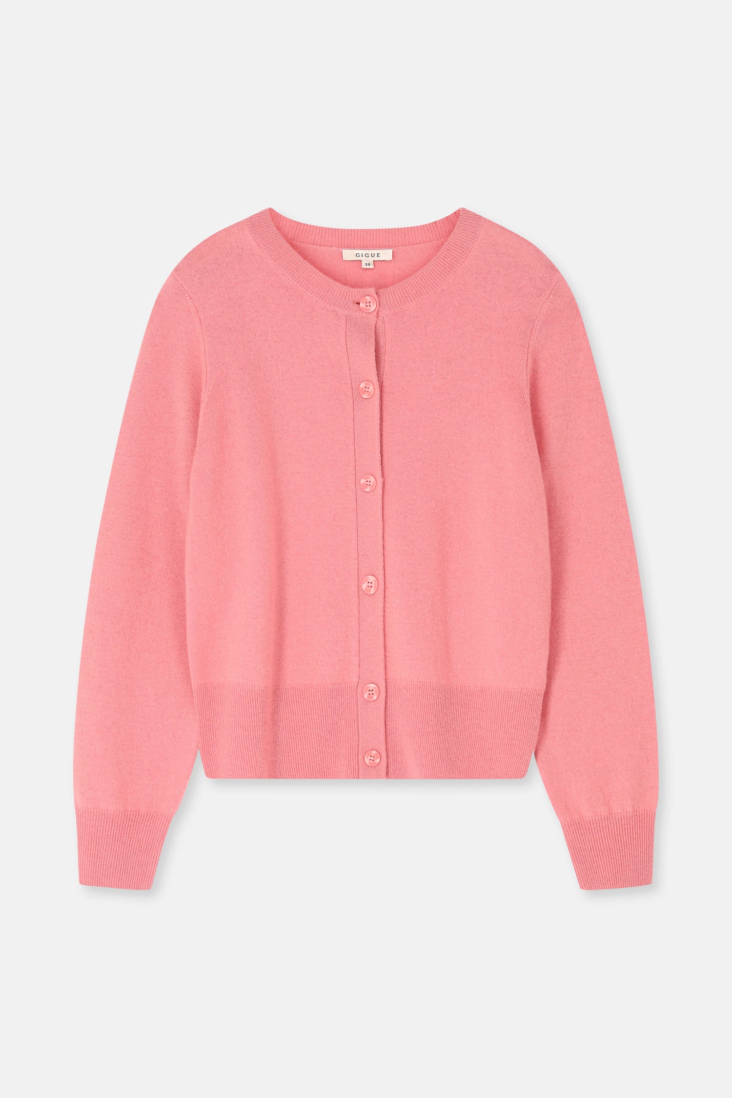 FANTA Crew neck cardigan pink