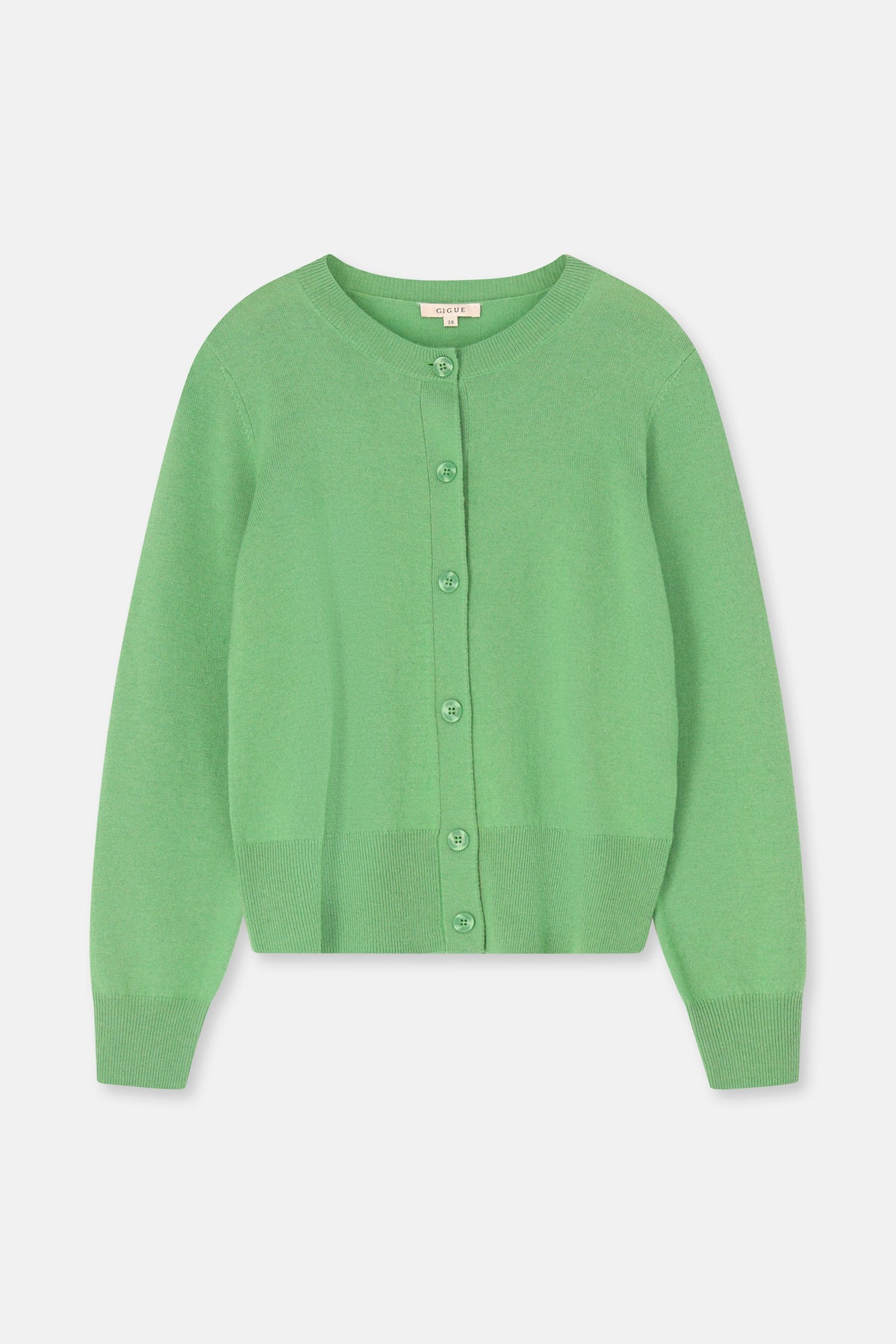 FANTA Crew neck cardigan green
