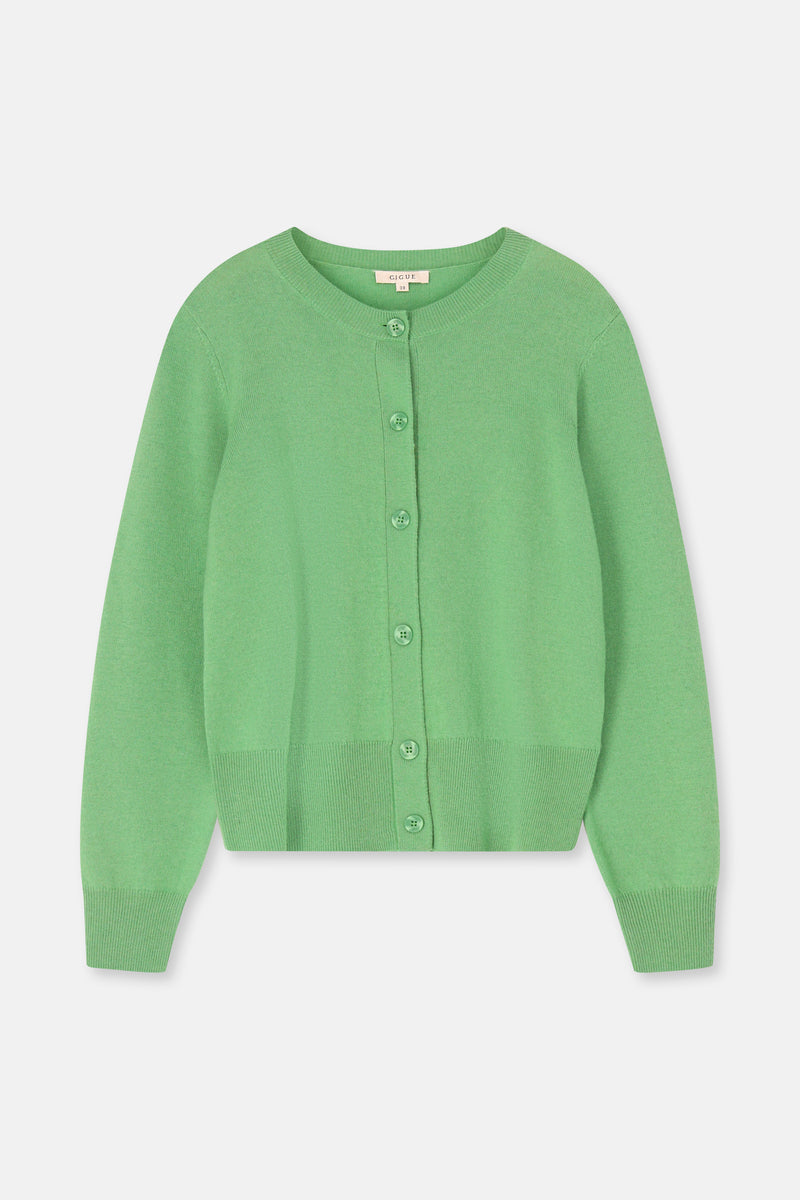 FANTA Cardigan col rond vert