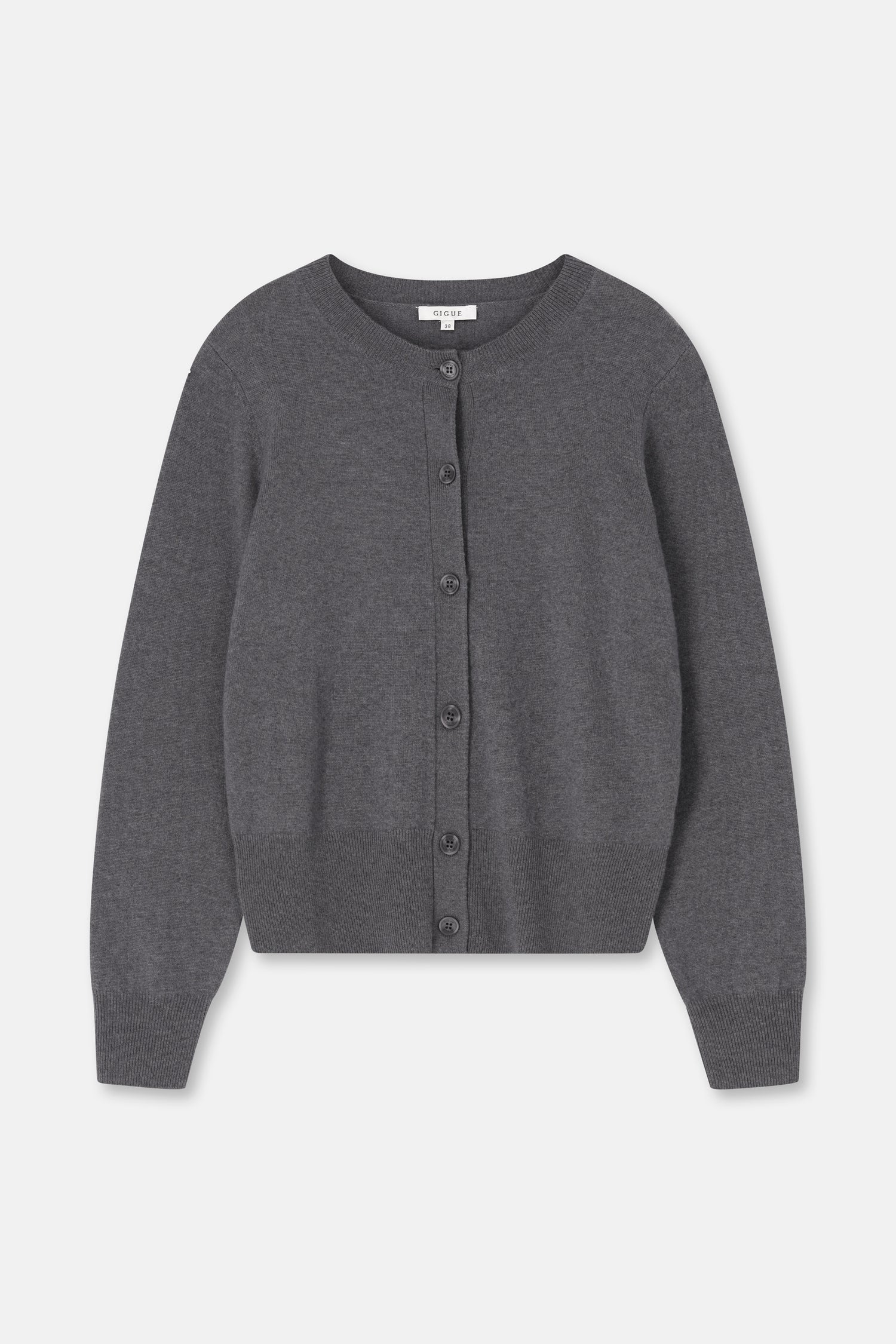 FANTA Crew neck cardigan dark grey