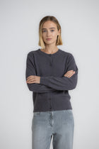FANTA Crew neck cardigan dark grey