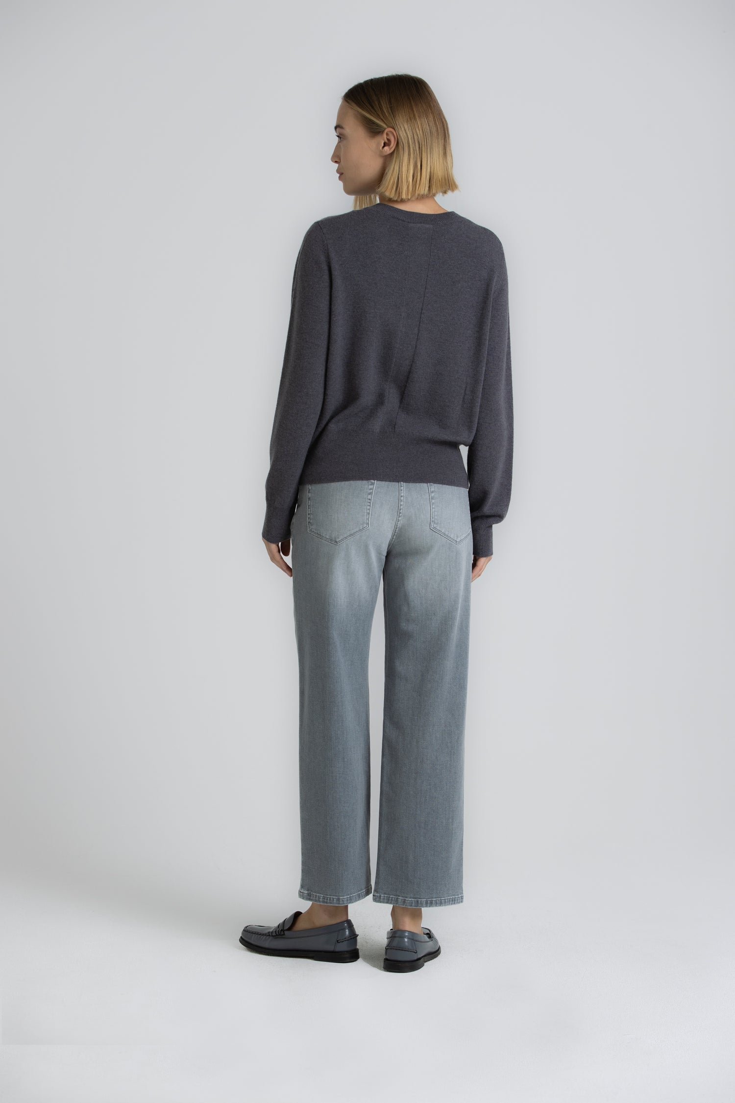 FANTA Crew neck cardigan dark grey