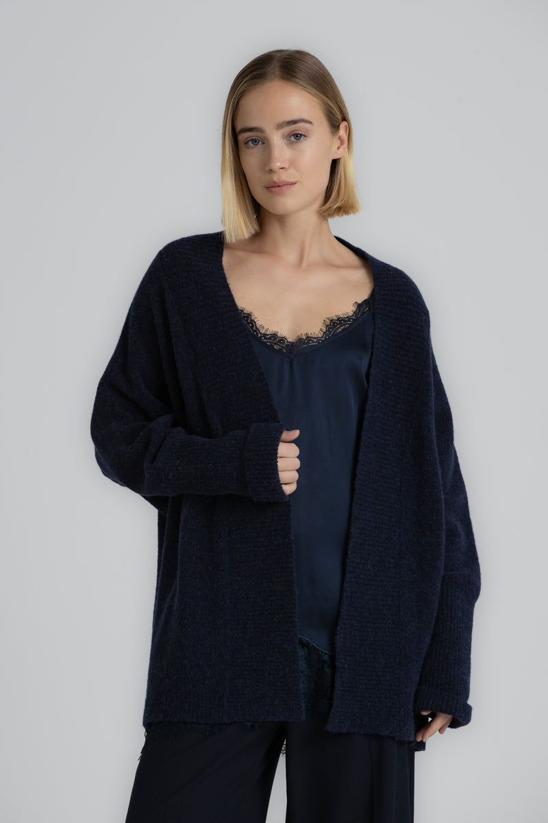 FLORA Cardigan-écharpe ample navy