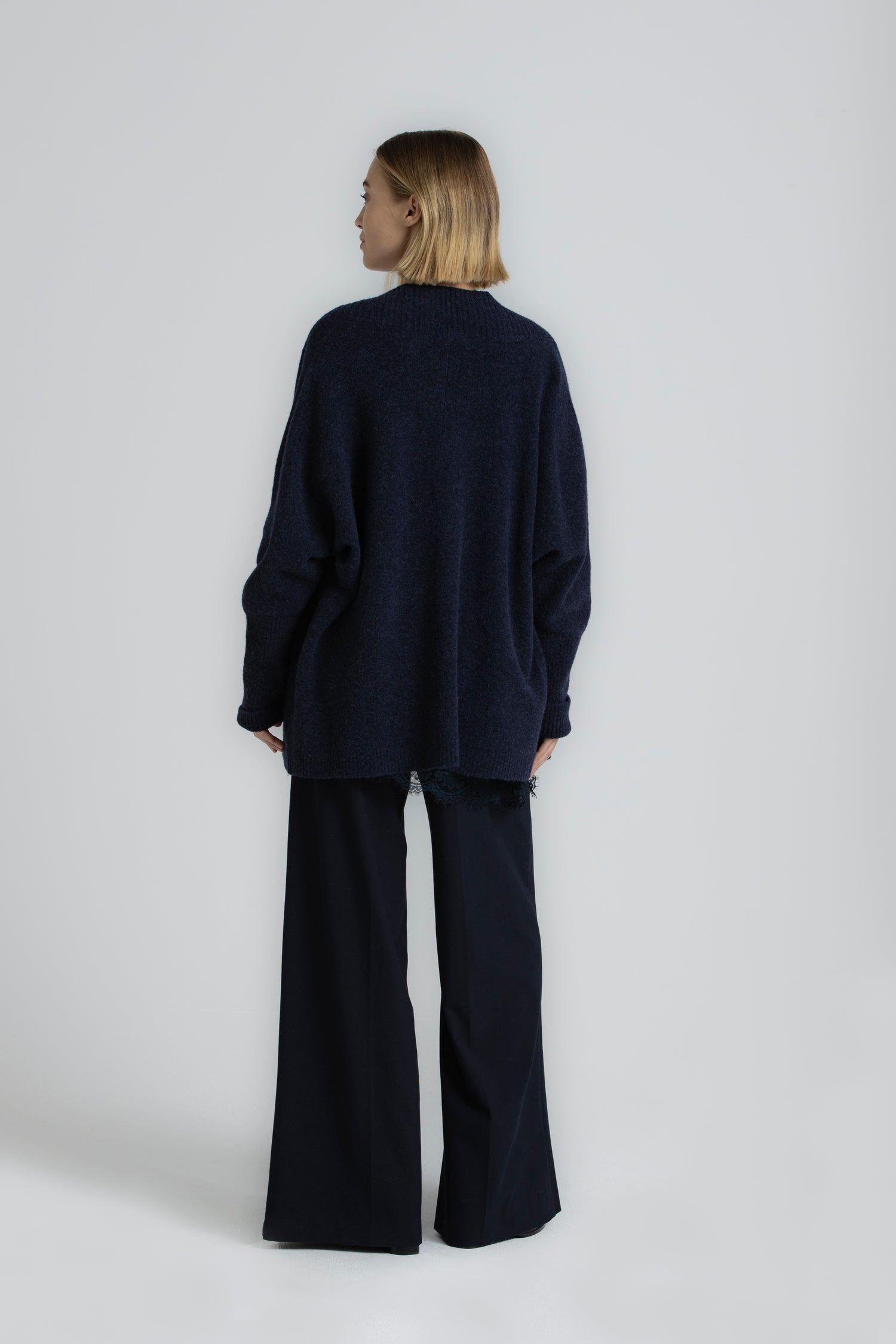 FLORA Cardigan-écharpe ample navy