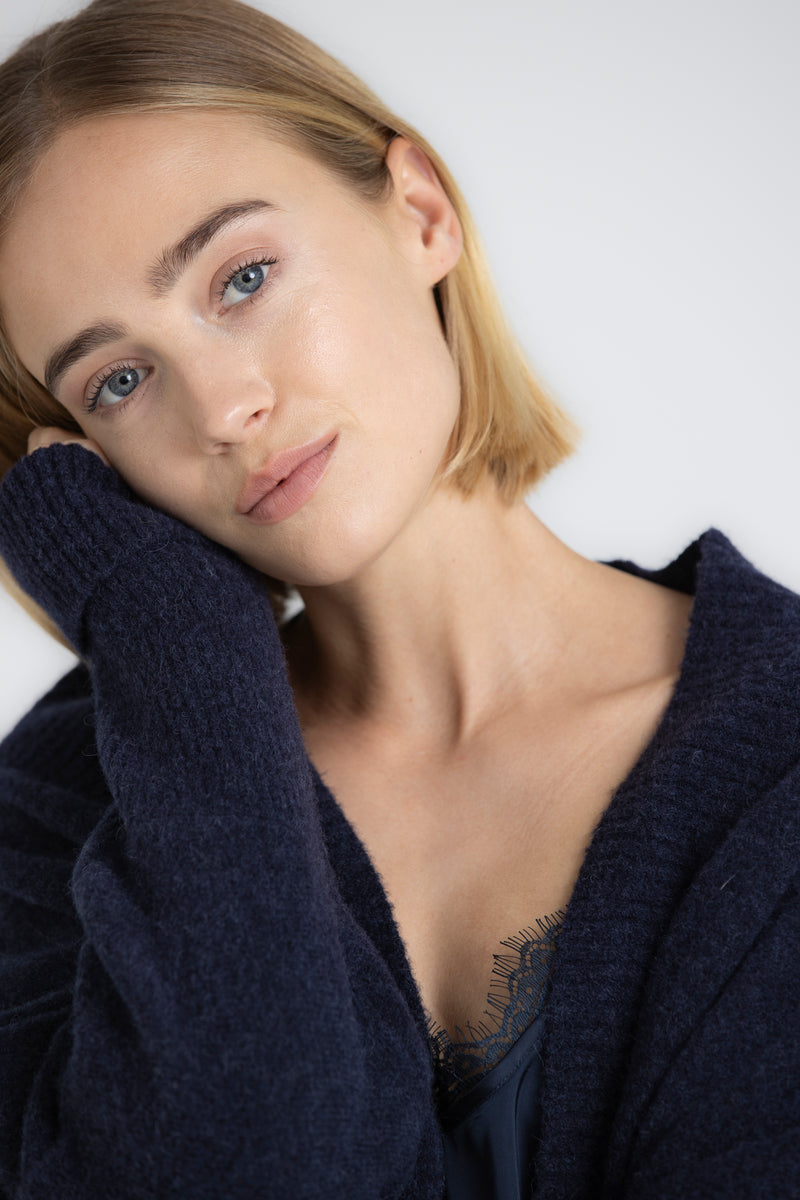 FLORA Cardigan-écharpe ample navy