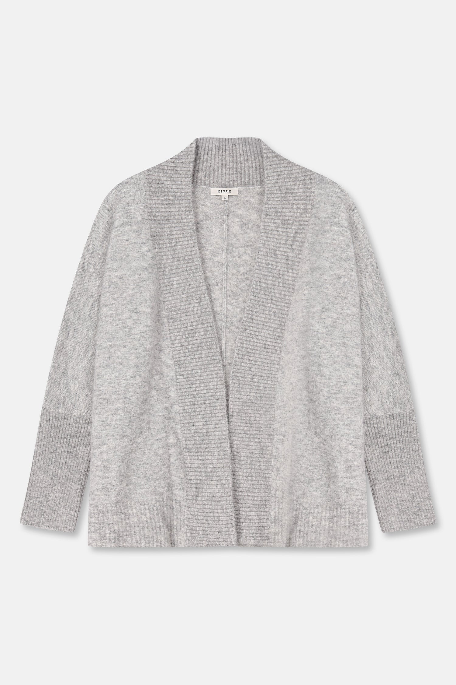 FLORA Wide light grey scarf-cardigan