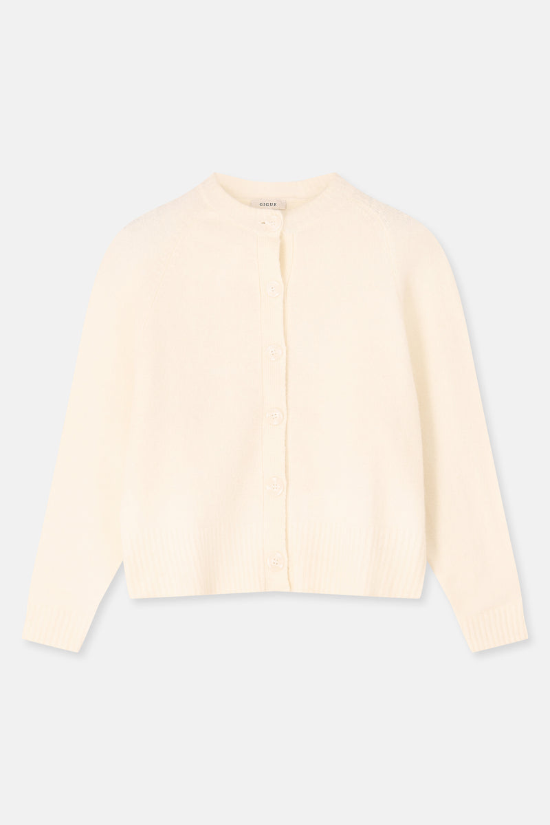 FUGU Gilet cardigan écru